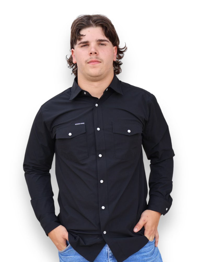 Black Pearl Snap Long Sleeve – RoughHand Black Pearl Snap Long Sleeve – RoughHand