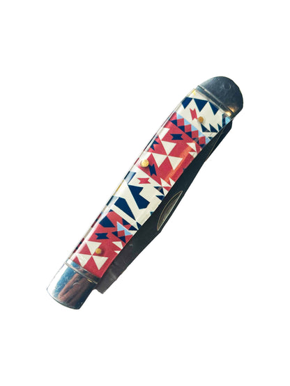 Aztec pattern Trapper Knive Brown
